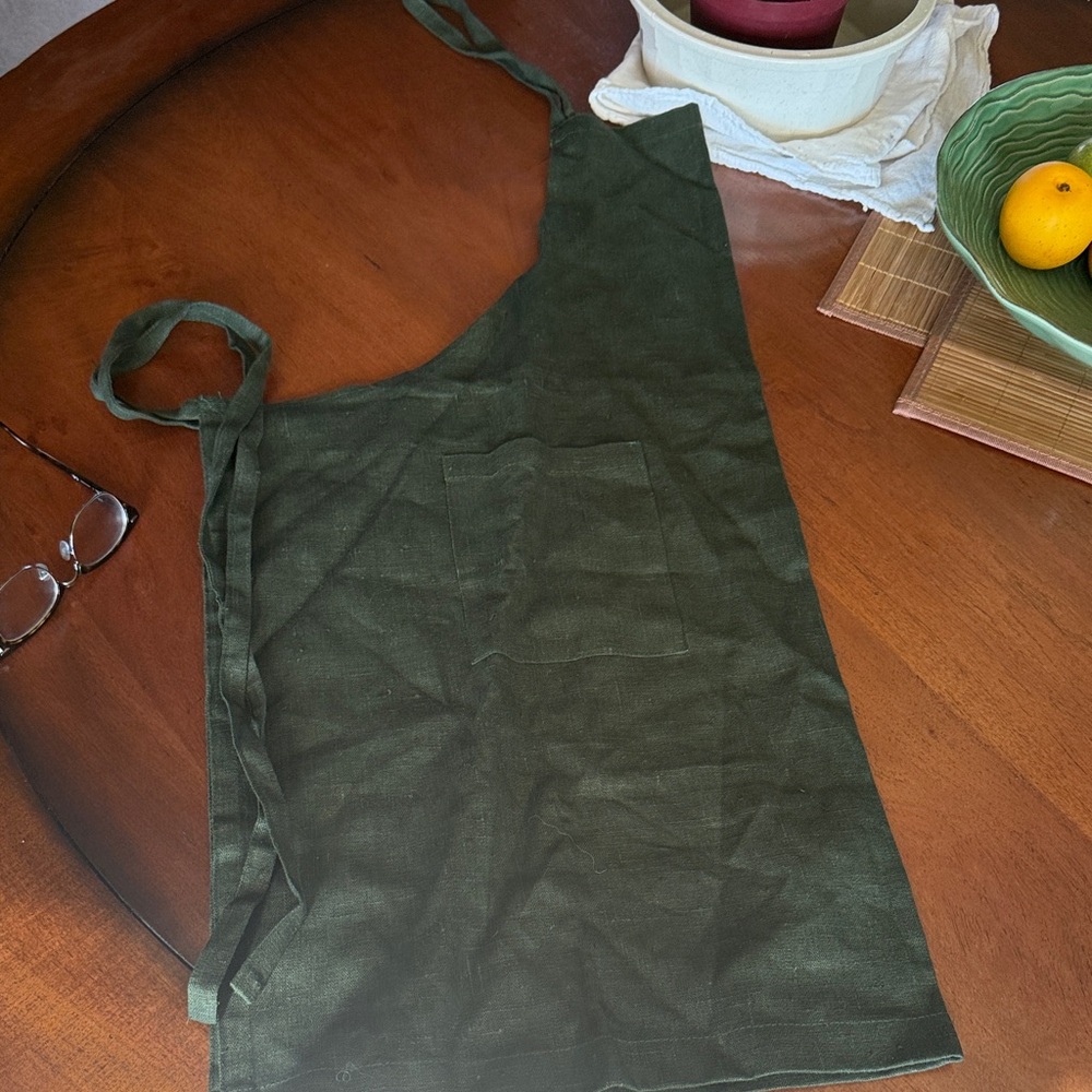 Dark Green Apron with Pocket